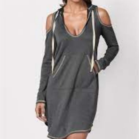 Venus Cold Shoulder Comfy Lounge Dress - Picture 1 of 5